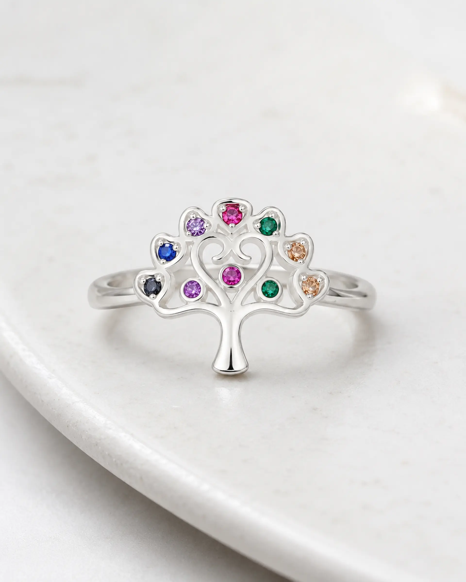 Anillo árbol de la vida con circones en plata 925 2