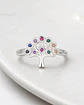 Anillo árbol de la vida con circones en plata 925 - Miniatura 2