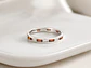 Anillo cintillo granate con circones baguette en plata 925 - Miniatura 1