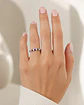 Anillo azul con circones en plata 925 - Miniatura 1