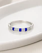 Anillo azul con circones en plata 925 - Miniatura 2