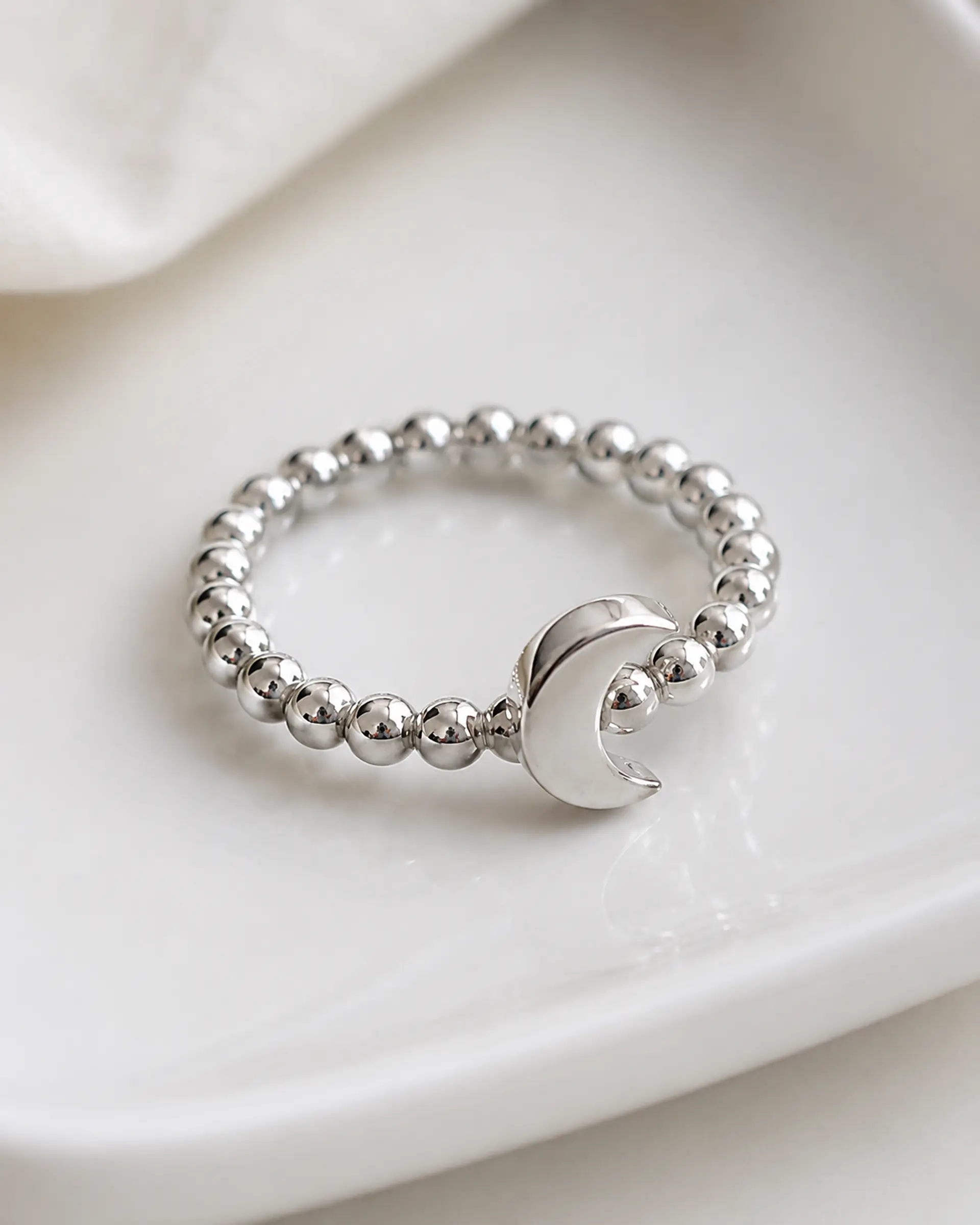 Anillo Luna con esferas en plata 925 1