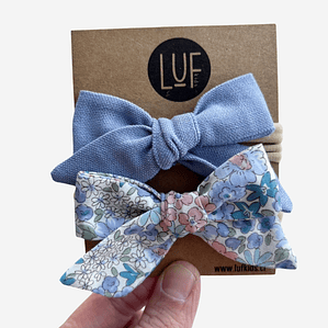 Pack x2 Cintillos Baby Flores Azul