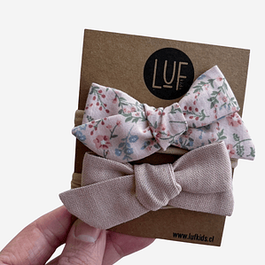 Pack x2 Cintillos Baby Flores Rosa y Celeste