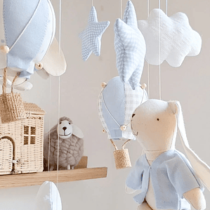 Móvil Conejos Celeste