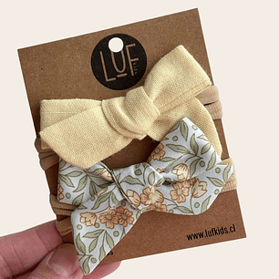 Pack x2 Cintillos Baby Flores Amarillas 