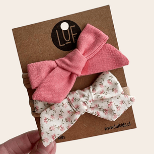 Pack x2 Cintillos Baby Flores Coral