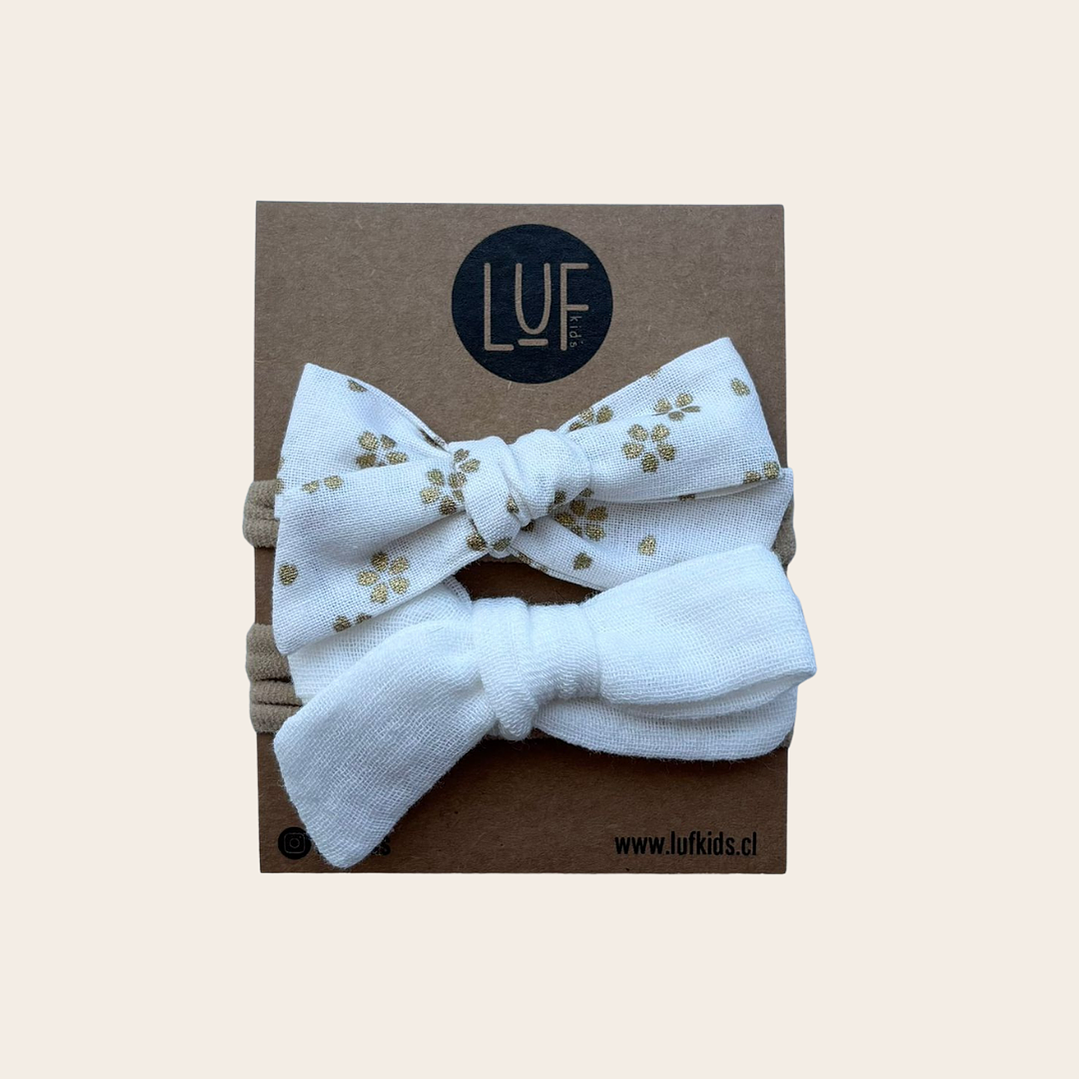 Pack x2 Cintillos Baby Flores Blancas 1