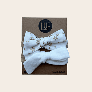 Pack x2 Cintillos Baby Flores Blancas