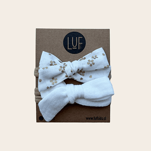 Pack x2 Cintillos Baby Flores Blancas