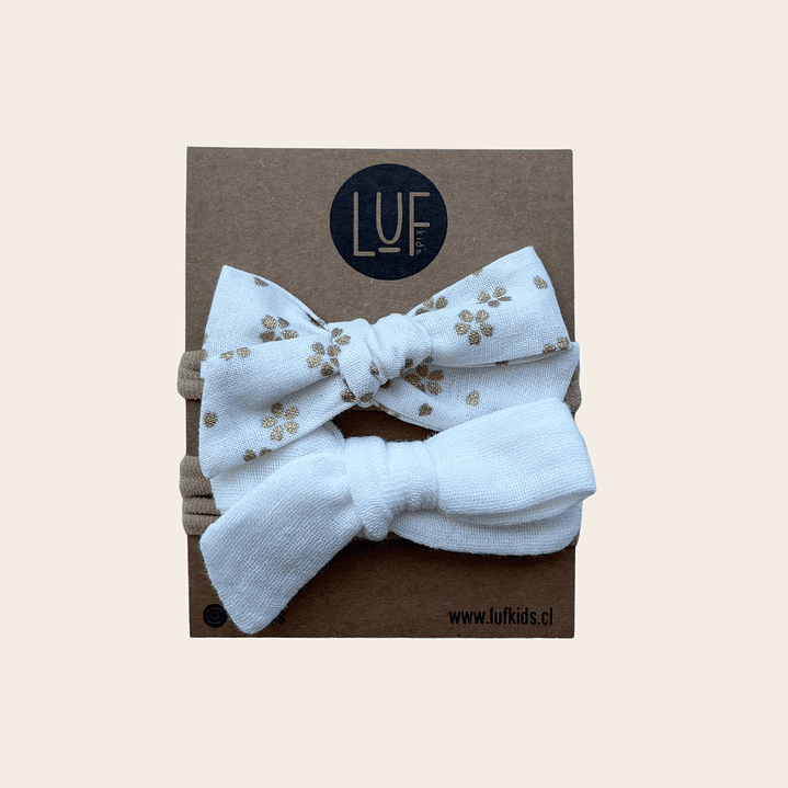 Pack x2 Cintillos Baby Flores Blancas 1