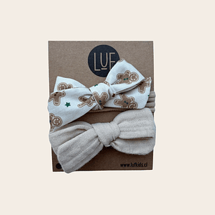 Pack x2 Cintillos Baby Galletas Jengibre Navidad