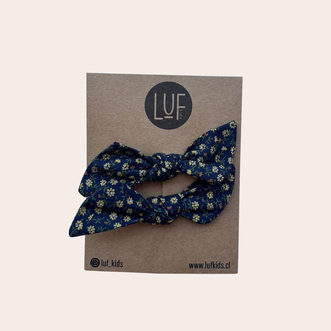 Pack x2 Nudos Flores Azul Marino Navidad 1