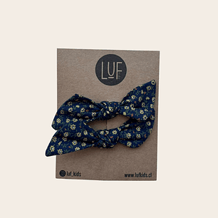 Pack x2 Nudos Flores Azul Marino Navidad