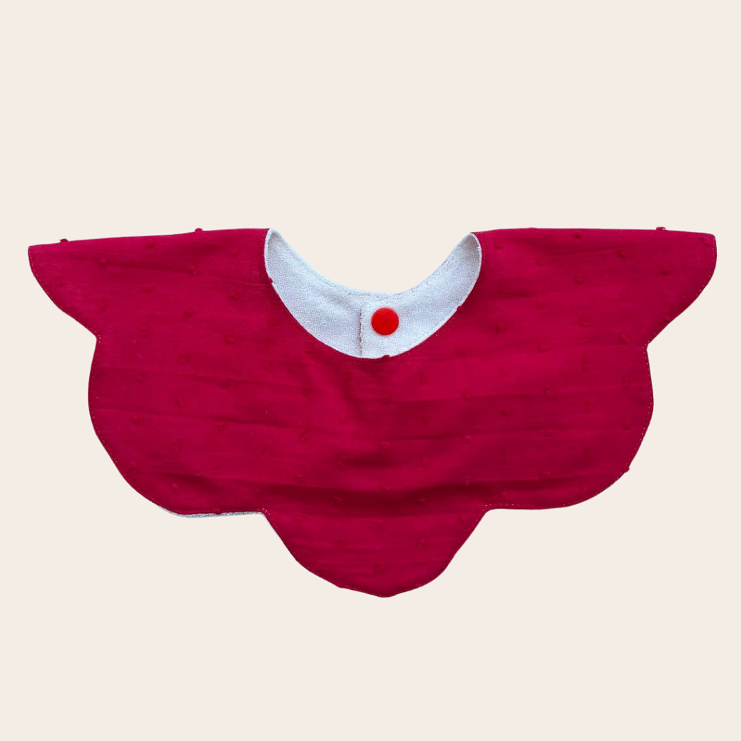 Babero Flor Plumeti Rojo Navidad 1