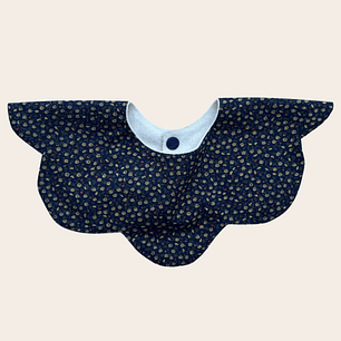 Babero Flor Flores Azul Marino Navidad