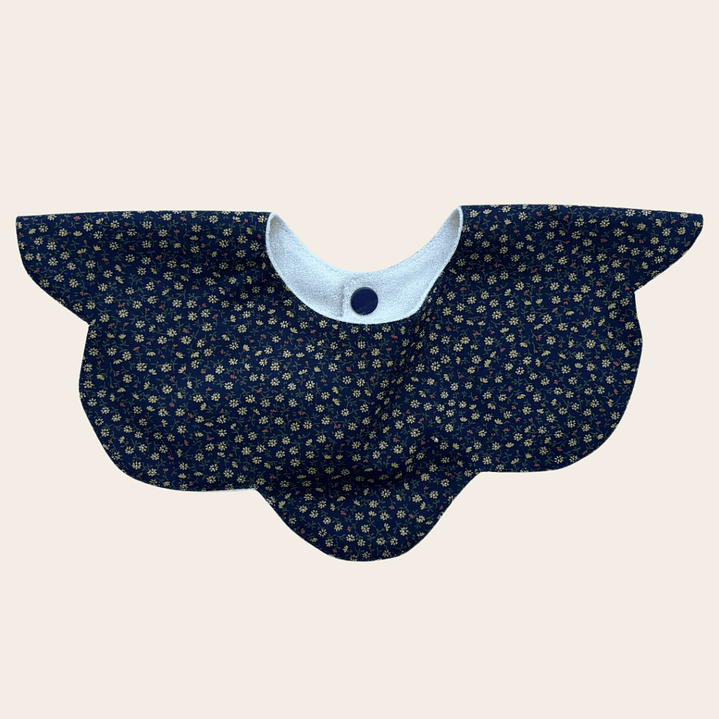 Babero Flor Flores Azul Marino Navidad 1