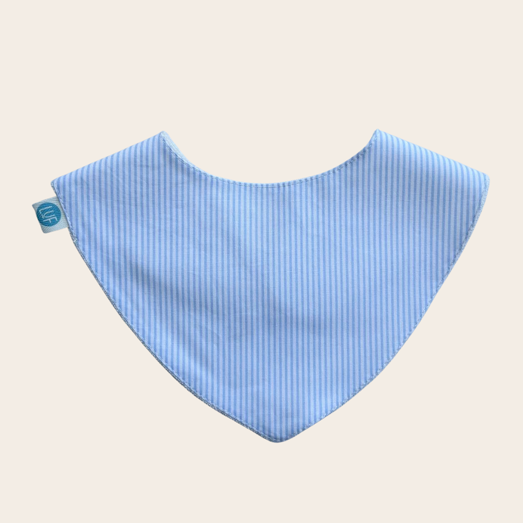 Babero Bandana Rayas Celeste 1