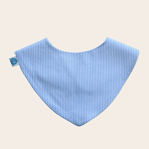 Babero Bandana Rayas Celeste