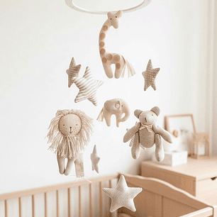 Móvil Animales Beige