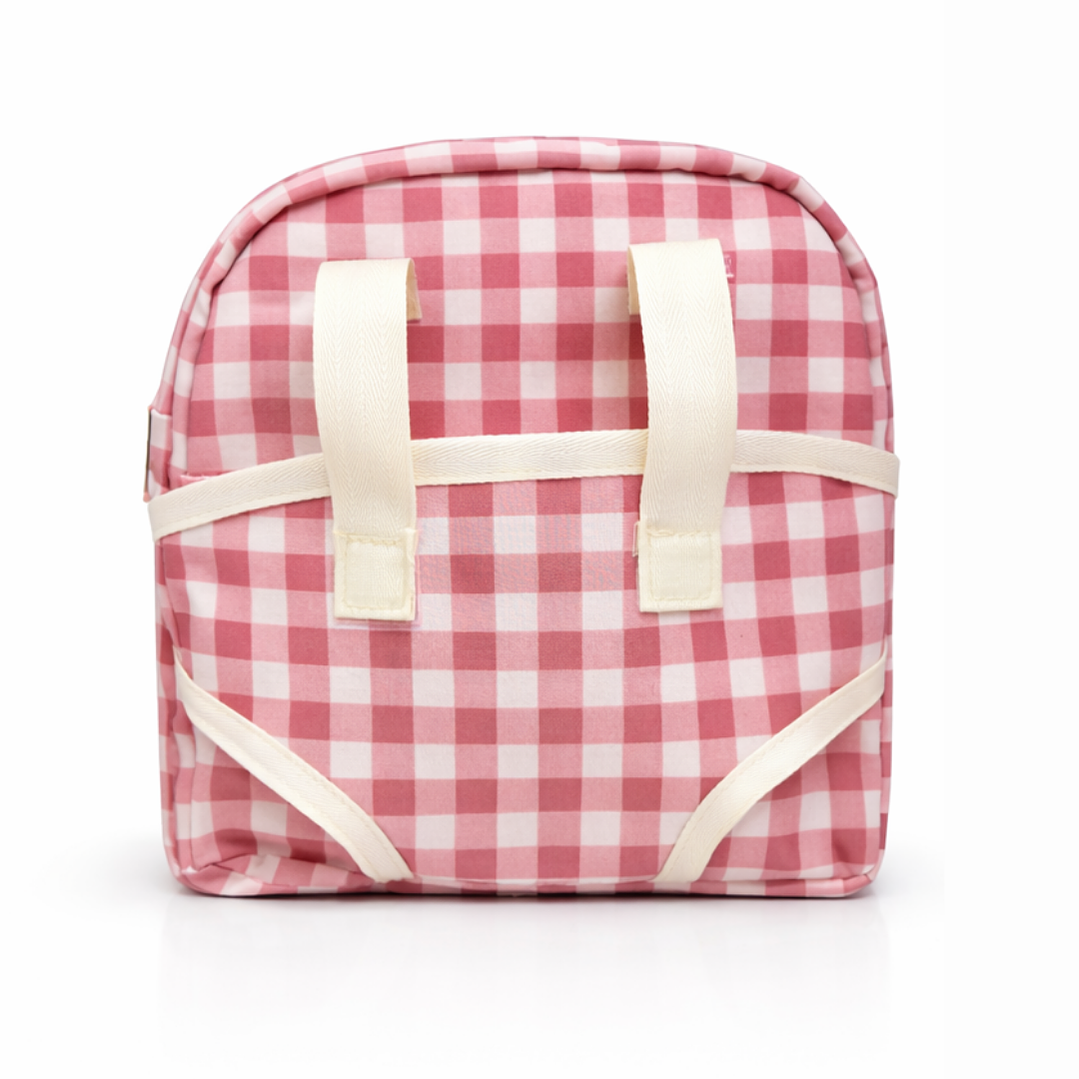 Mochila Porta Muñeca Big Vichy Rosado 3