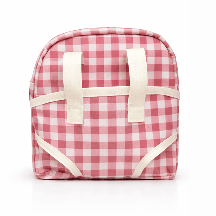 Mochila Porta Muñeca Big Vichy Rosado 3