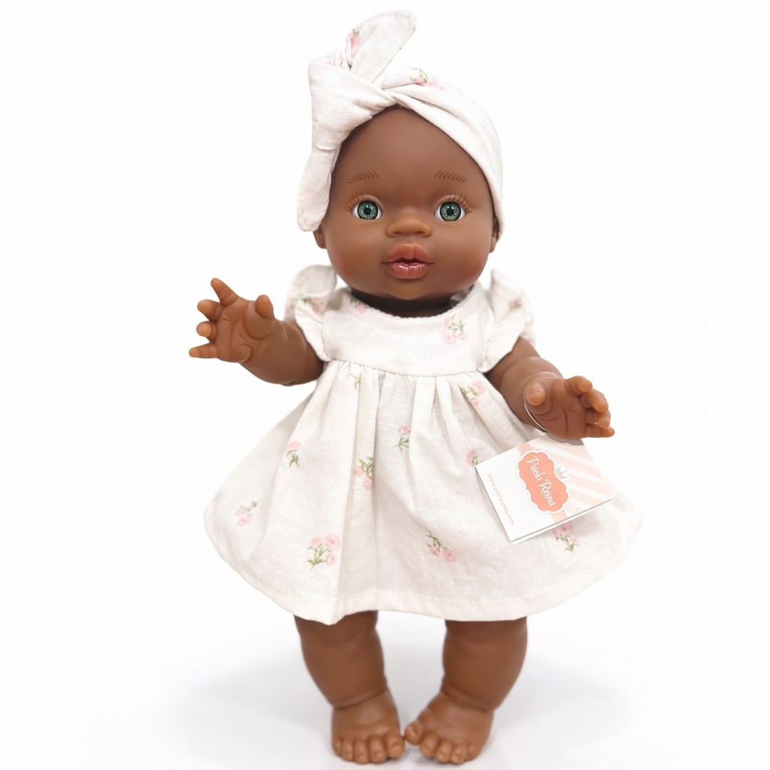 Muñeca Romy Vestido Peonias Beige 1