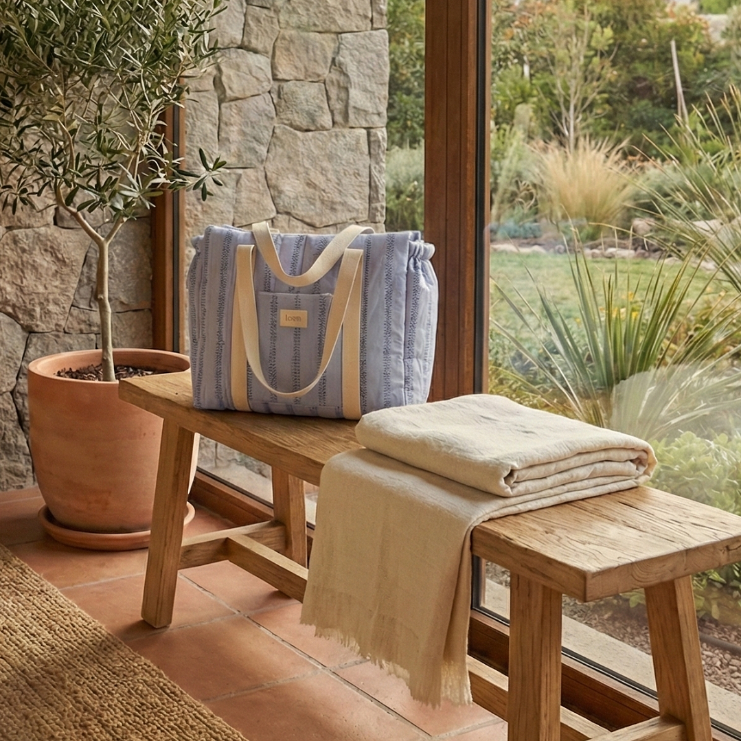 Bolso Esencial Espigas Azul 2