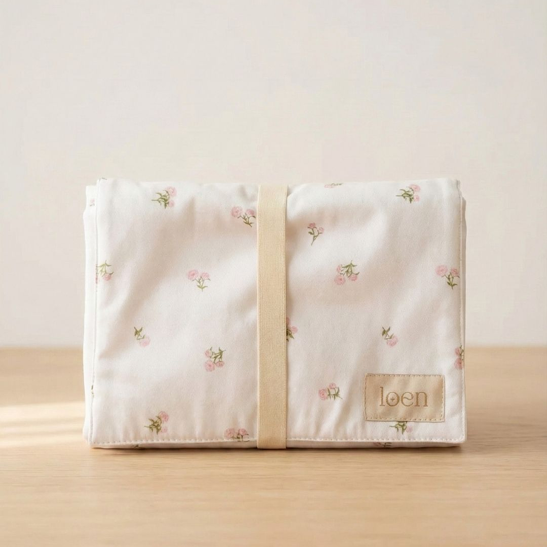 Mudador Portatíl Peonias Beige 1