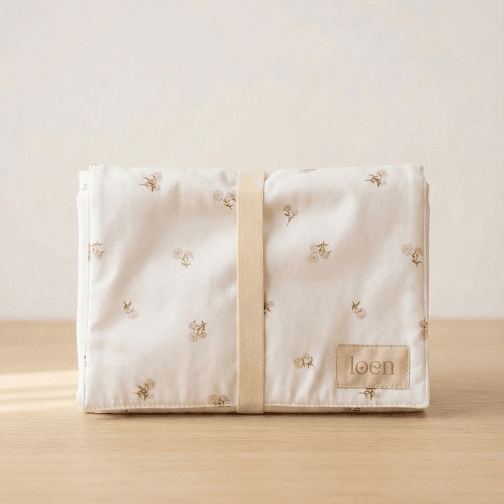 Mudador Portatíl Peonias Beige 1