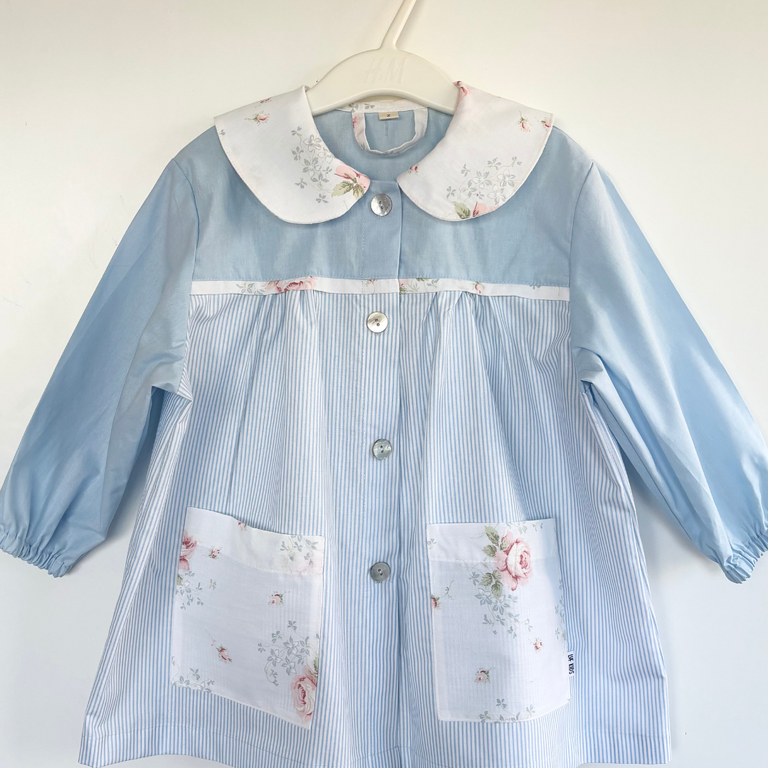 Delantal Flores - Azul 1