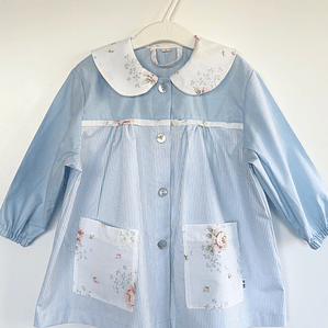 Delantal Flores - Azul