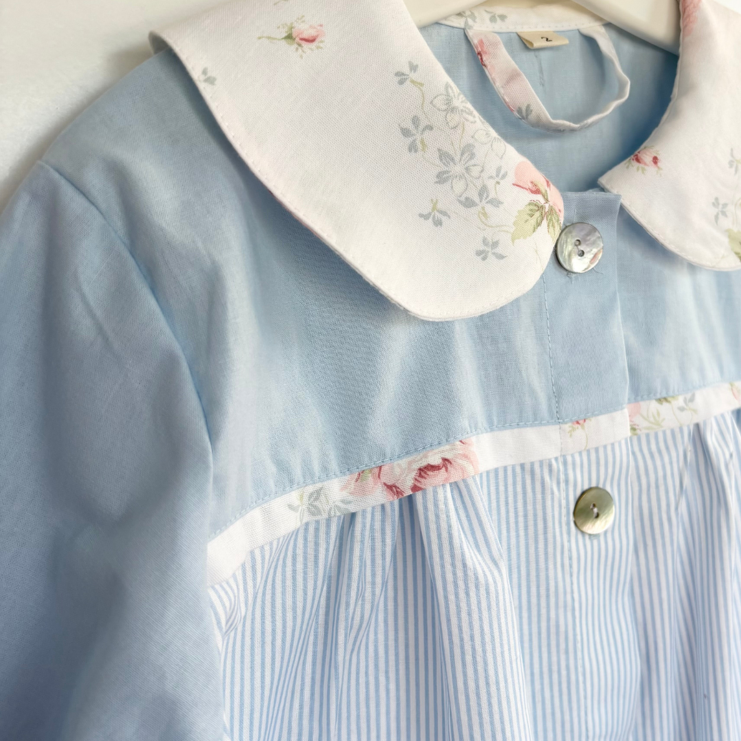 Delantal Flores - Azul 2