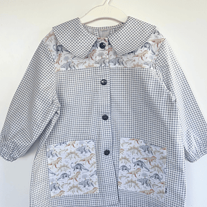 Delantal Dinos / Vichy Gris