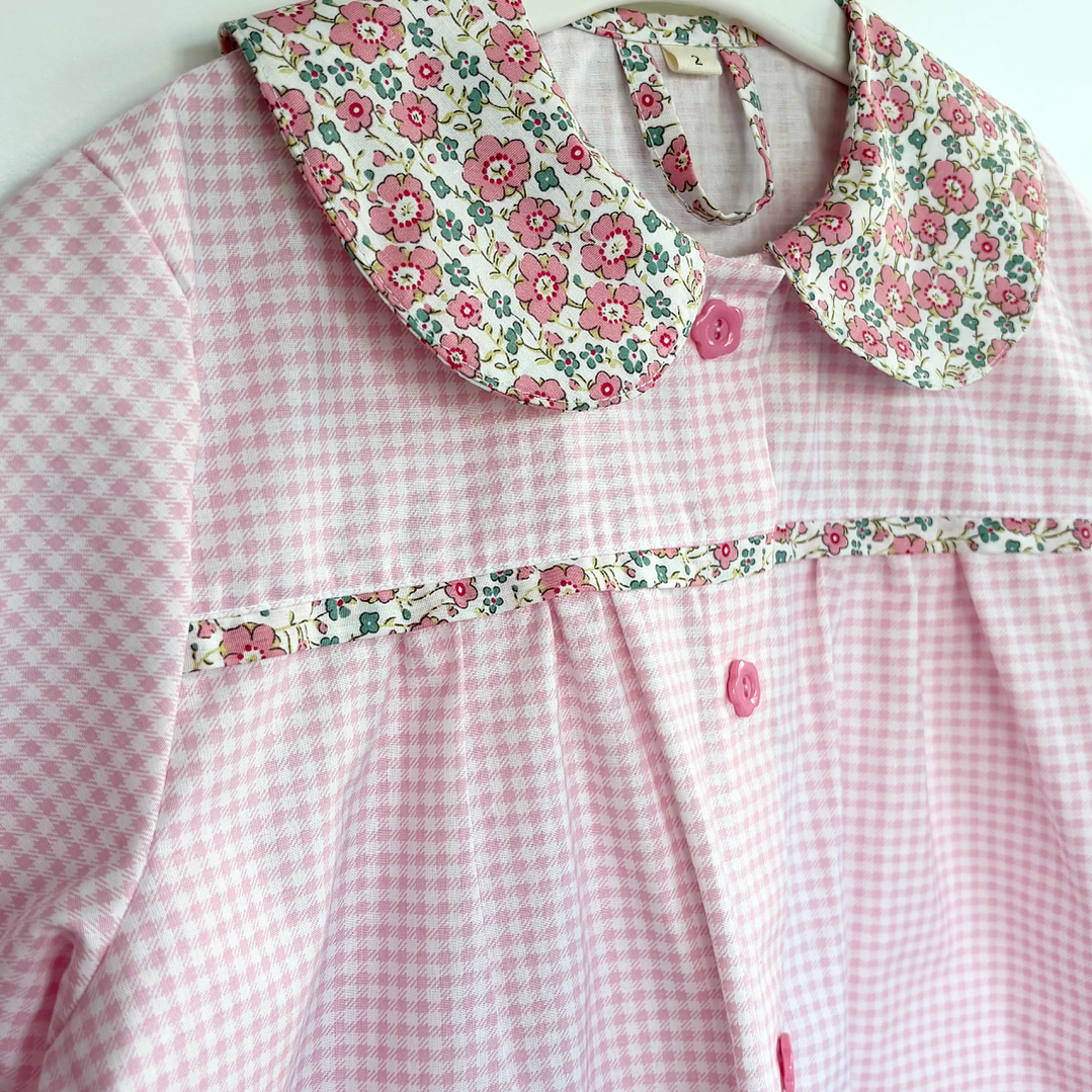 Delantal Flores - Vichy Rosado 2