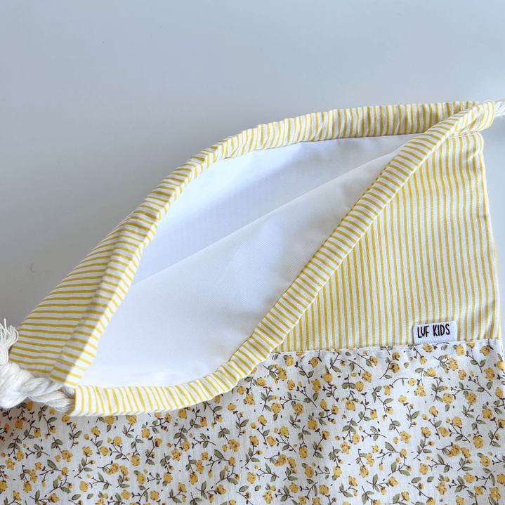 Bolsita Colación Flores y Rayas Amarilla 3