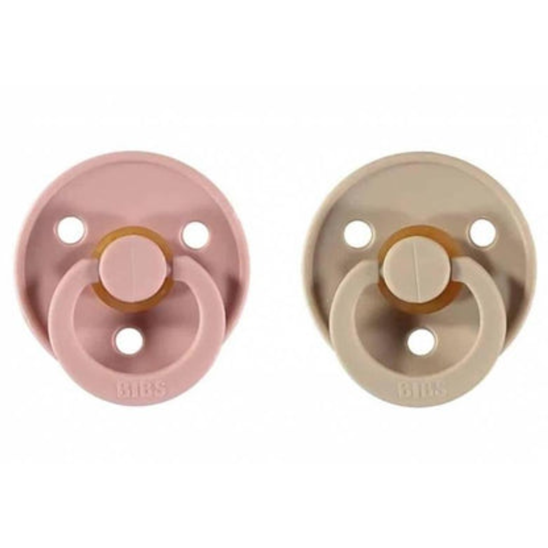 Chupete Bibs Colour Round x2 Vanilla/Blush  2