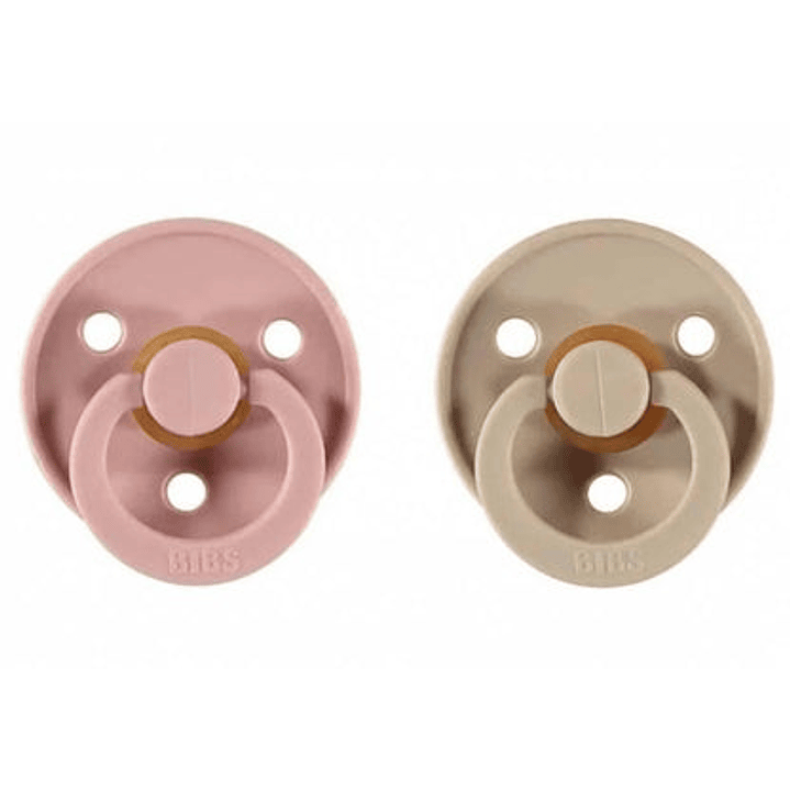 Chupete Bibs Colour Round x2 Vanilla/Blush  2