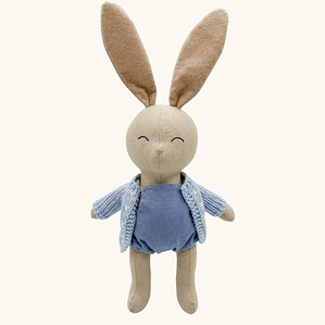 Conejo Grande Chaleco Celeste  - Hecho a mano con amor
