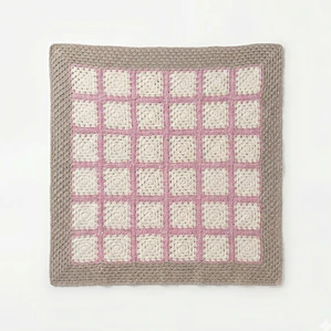 Manta de Crochet 100% Algodón Beige y Rosada