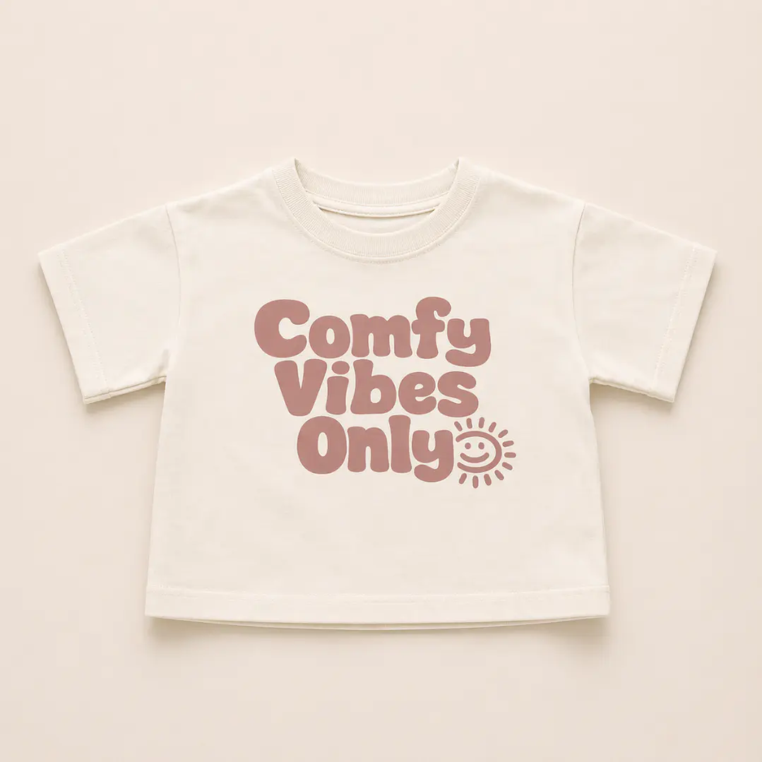 Polera Oversize “Comfy Vibes Only” Crudo — BITA 1