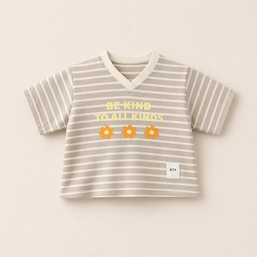 Polera Oversize “Be Kind to All Kinds” Beige — BITA 1