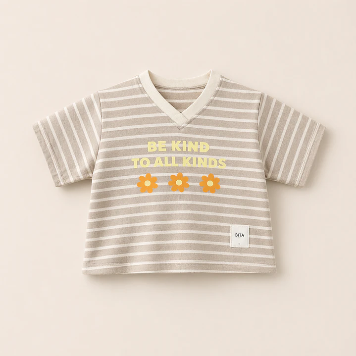 Polera Oversize “Be Kind to All Kinds” Beige — BITA 1