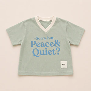Polera Oversize “Peace & Quiet?” Verde — BITA