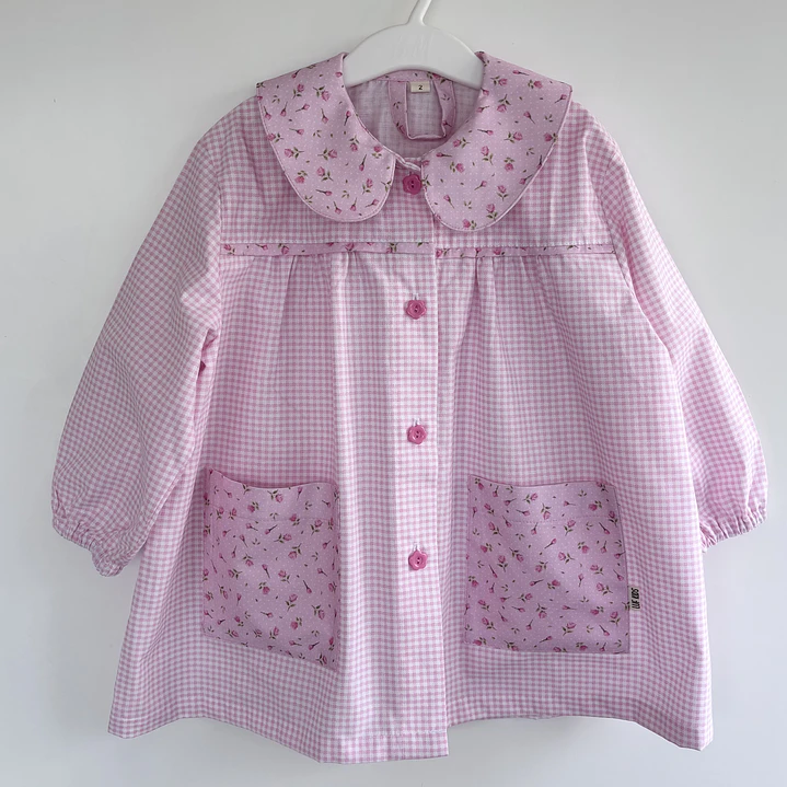 Delantal Rosas - Vichy Rosado 1