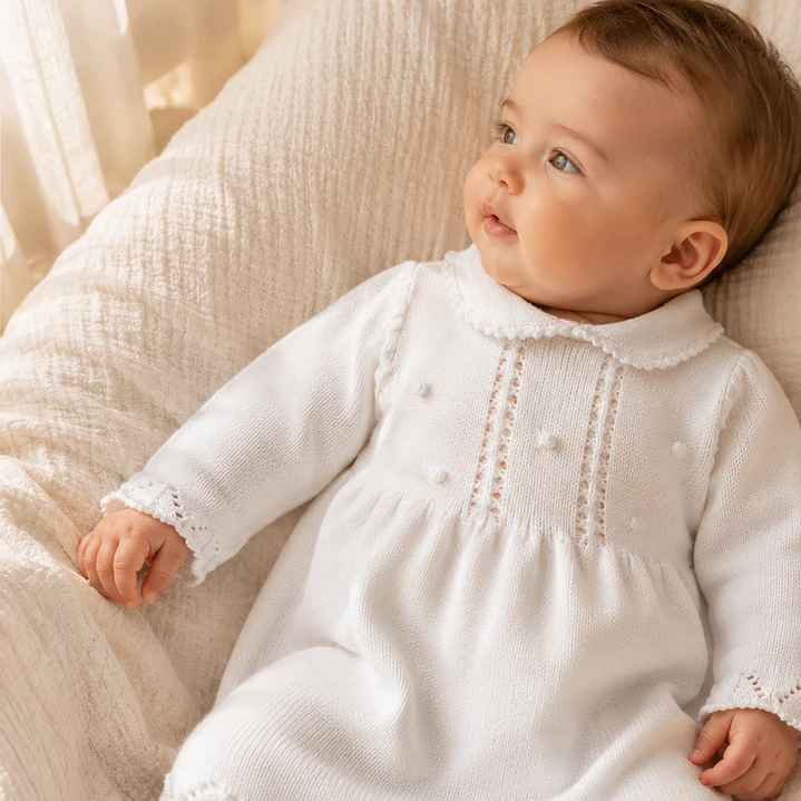 Vestido Alba Tejido Blanco - Emilia Mía 2