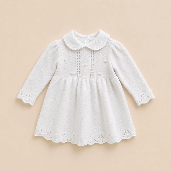 Vestido Alba Tejido Blanco - Emilia Mía 1