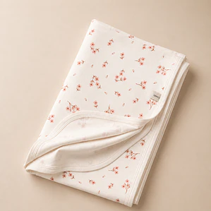 Manta Flor Crema 100% Aldodón - Cuddly
