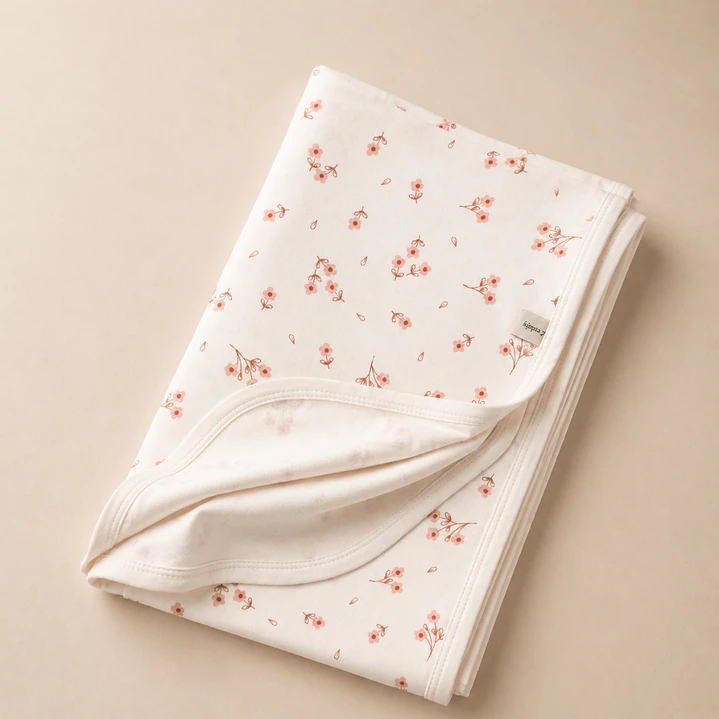 Manta Flor Crema 100% Aldodón - Cuddly 1