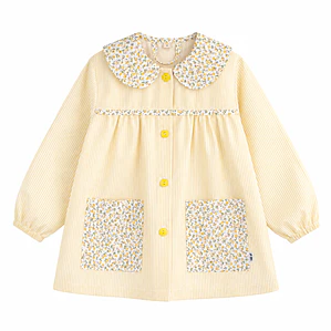 Delantal Flores Rayas Amarillo - Luf Kids
